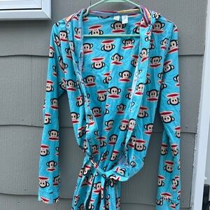 Paul Frank turquoise cotton hooded robe